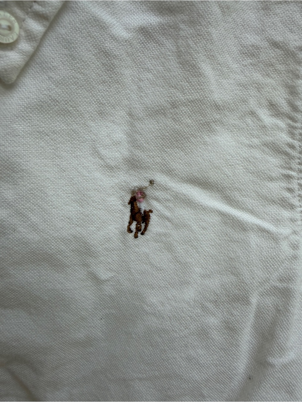 Ralph Lauren Girls 4 4T White Short-Sleeve Button-Down Shirt with Polo Logo - Picture 2 of 6